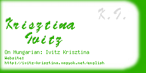 krisztina ivitz business card